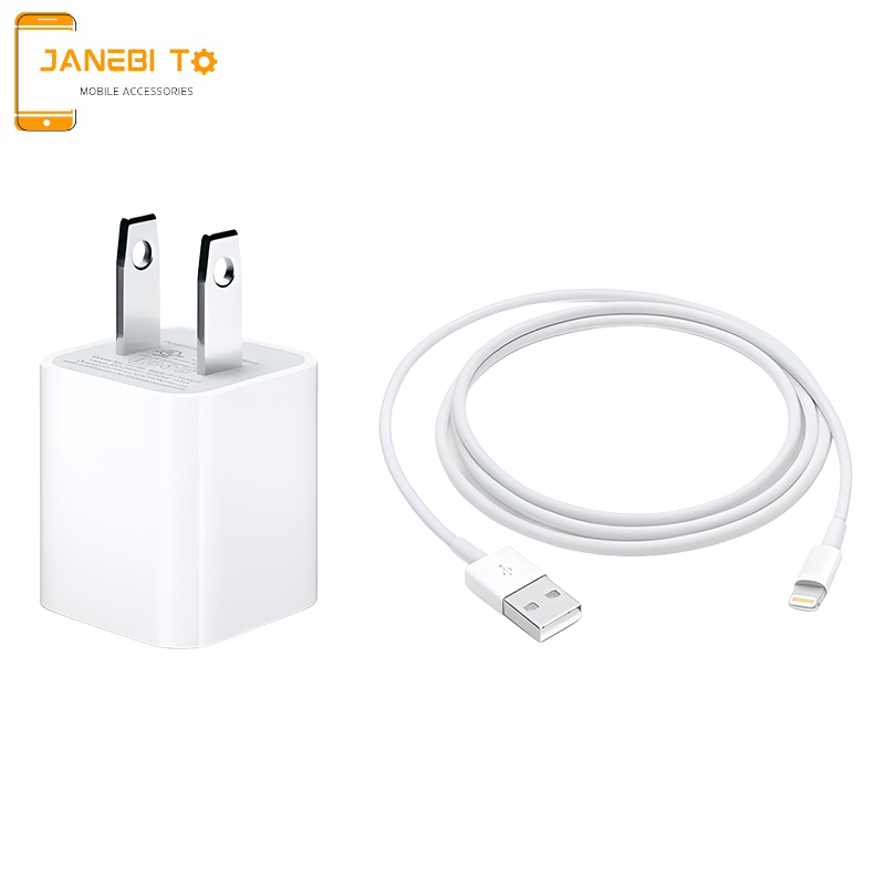 شارژر اصلی اپل 5 وات دو پین به همراه کابل