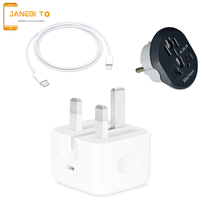 شارژر گوشی اصلی اپل 20 وات به همراه کابل + تبدیل هدیه