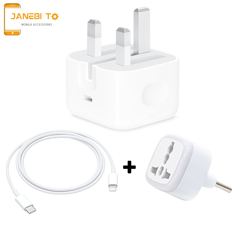 شارژر اصلی آیفون 13 به همراه کابل + تبدیل چراغ دار هدیه